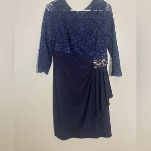 Evening dress 10 petite navy blue